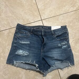 American Eagle Outfitters Distressed Blue Jean Shorts